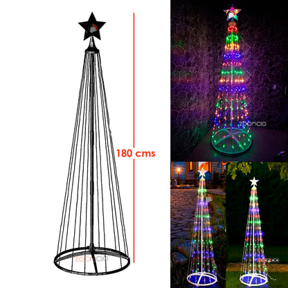 Árbol cónico LED luces navideño 1.80M fácil de armar - 50% OFF - Envío gratis