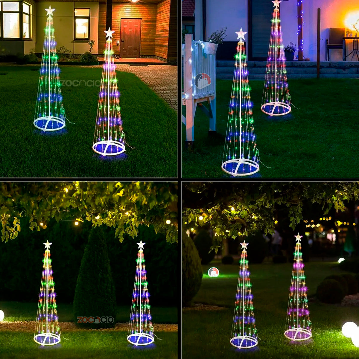 Árbol cónico LED luces navideño 1.80M fácil de armar - 50% OFF - Envío gratis