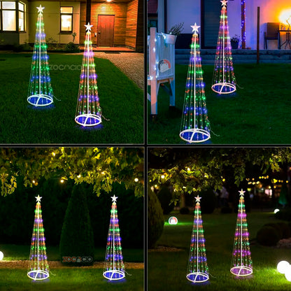 Árbol cónico LED luces navideño 1.80M fácil de armar - 50% OFF - Envío gratis
