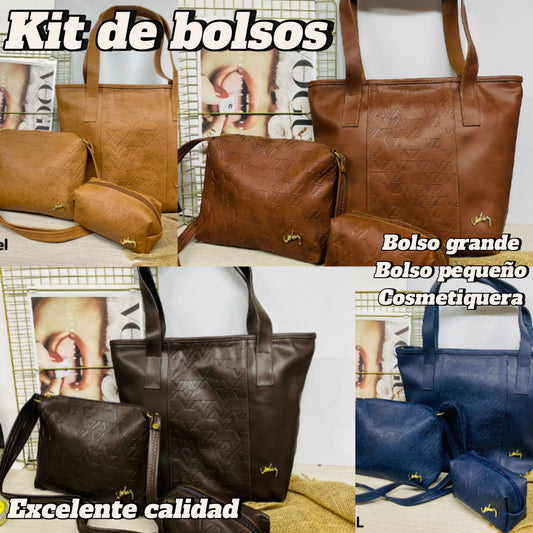 Kit de Bolsos x3 en Cuero – Ordena Todo con Estilo | HOY con 50% de Descuento