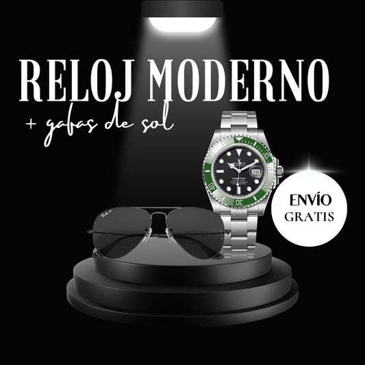 💎 Combo Luxury: Reloj moderno + gafas de sol tipo aviador + Envío gratis!
