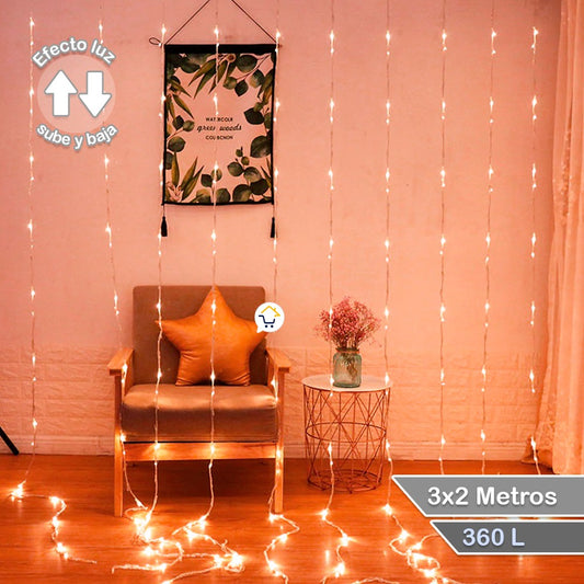 HERMOSA CORTINA LED 3 X 2 METROS 360 BOMBILLOS✨ Y ENVÍO GRATIS🎁