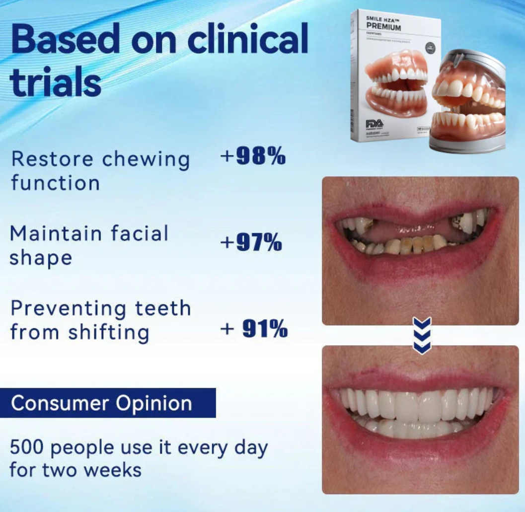 Dentadura Postiza de resina de acrílico dental ¡Recupera tu sonrisa sin dolor ni odontólogos! | – con el 50% de descuento solo por hoy