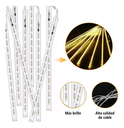 Cortina 3M Luz LED Meteoritos x8 Tubos de 30cm - Envío gratis! 50% OFF