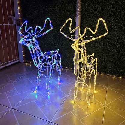 Reno LED Navideño de estructura metálica y manguera LED