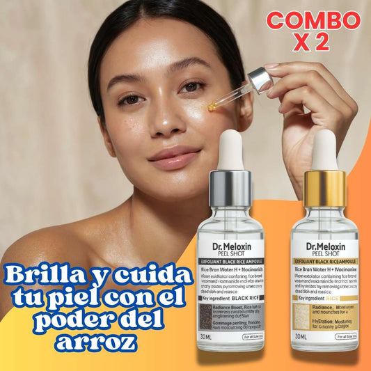 Combo 2 Serums Exfoliantes de arroz para piel más suave y radiante - 50% OFF!