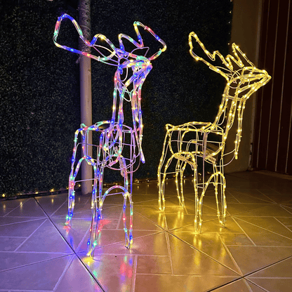 Reno LED Navideño de estructura metálica y manguera LED